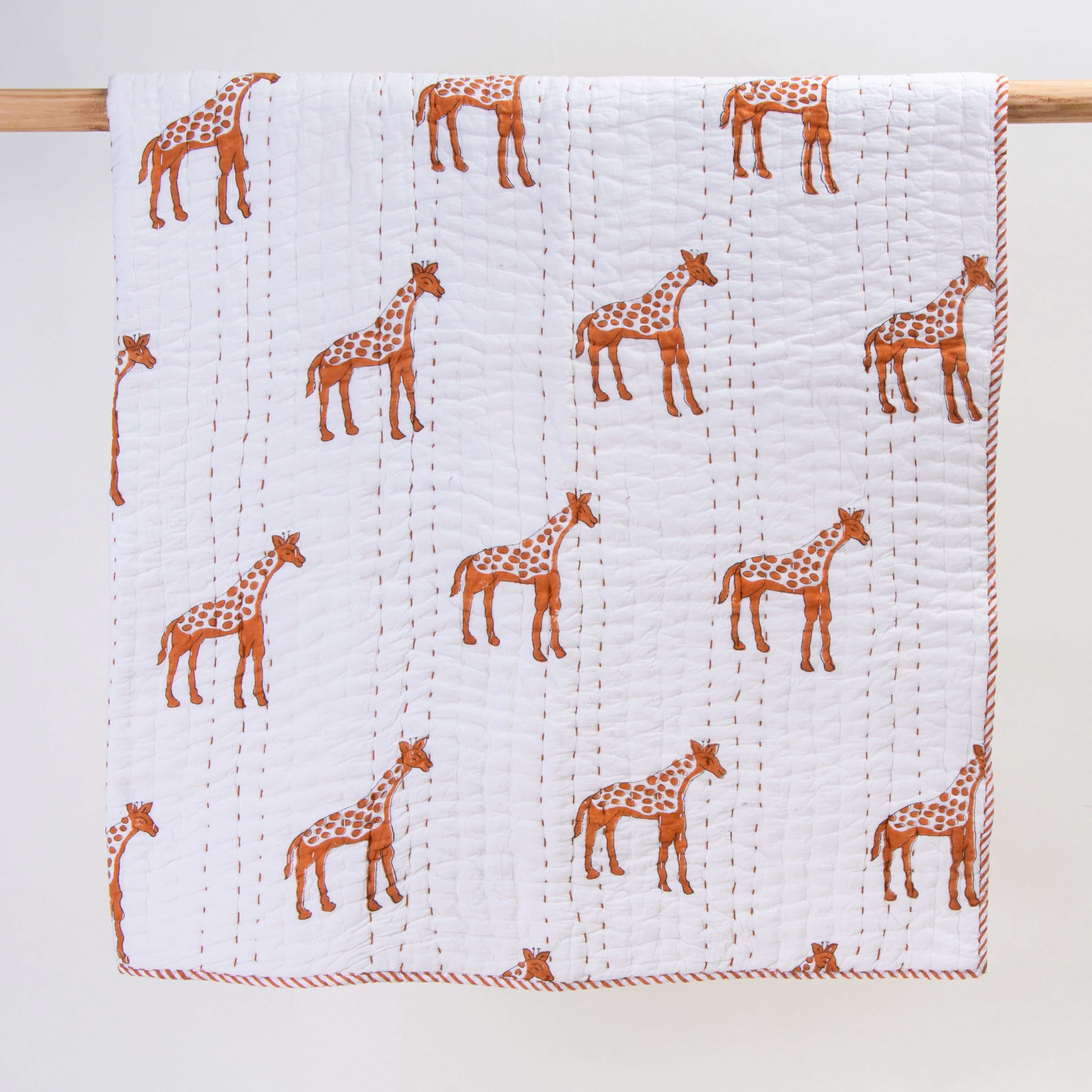 Natural Dyed Giraffe Print Warm Baby Blanket 094